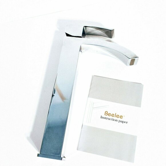Beelee BL0531CH Tall Vessel Bathroom Faucet - Single Handle Chrome 1-Hole Modern - Picture 1 of 8